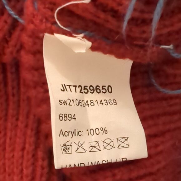 SHEIN Color Block Shark bite Hem V Neck Sweater - Picture 6 of 6